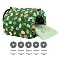 Windproof Bird Hut Winter Warm Bird Tent Nest for Budgies Parakeets Sleep Bed S žalia