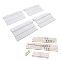 2 Sets Folding Double Mahjong Rack Set with Exposure Area 2 Player Mahjong Tile Racks for Tiles Up to 1.5 Inches white