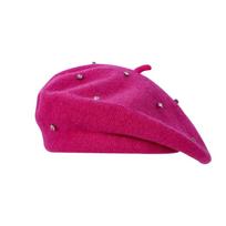 Starry Sky Wool Beret Solid Color Artist Hat Fashion Retro Painter Hat  Autumn pink