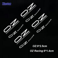 8 vnt. OZ Racing ratų lipdukai, skirti OZ Rally Racing ratams, stipinų lipdukai, juodi, universalūs automobilio tiuningo aksesuarai sidabro baltos spalvos