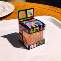 Kubas Spaudžiamas Kamuoliukas Blizgantis Fidget Žaislas Sensorinis Streso Malšinimas, Minkštas Ledo Kubas Švelnus Streso Malšintojas Nerimo Malšinimo Žaislai Vaikams ir Suaugusiems 1pcs(boxed) oranžinė