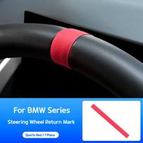 Automobilio vairo viršutinis žymeklis Automobilio vairo stiprintuvas Vidurinės linijos žymėjimas BMW serijai Automobilio apdailos aksesuaras Universalus raudona