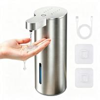 ABKP-Automatic Touchless Liquid Soap Dispenser, Rechargeable Stainless Steel Design For Hand& Dish Soap, Bathroom Kitchen Hotel gray