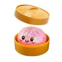 Glitter Dumpling Squishy Toy, Fast Rebound Soft Fidget Toy, Cartoon Steamed Dumpling Stress Relief Toy