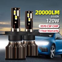 H4 LED priekinis žibintas H1 H7 H8 H9 H11 9005 HB3 9006 HB4 Automobilio LED lemputės 20000LM 120W 6500K CSP lustas Tolimosios artimosios šviesos Rūko žibintas H11/H9/H8