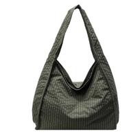 Korean ins waffle bag bag women's lazy style fashion shoulder bag large capacity casual commuter tote bag one size fits all žalia