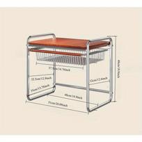 Microwave Oven Rack Kitchen Multifunctional Shelf Antique Tableware Storage Rack Seasoning Cup Snack Rack with Drawers gray