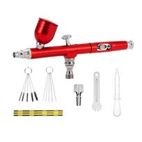 0.3mm Nozzles Double-Action Airbrush for Cake Decorating Painting Pattern Model Airbrush Multifunctional Gravity Feed raudona