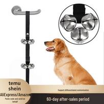 Pet Training Doorbell Rope for Dogs and Cats - Outdoor Alarm & Teaser Toy Two Bells rožinė