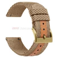 Quick Release 18mm 20mm 22mm Nylon Canvas Watch Strap for Men Women Soft Woven Sport Watch Band for Samsung Smartwatch Wristband 18mm beige