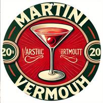 HD Tin Sign Martini Vermouth Round Vintage Metal Wall Art Bar Pub Man Cave Decor Gift 20x20cm(8x8inch) red