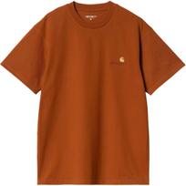 Carhartt WIP American Script Solid Loose Fit Crew Neck Short Sleeve T-Shirt Men Tops I029956-2LW-XX L brown