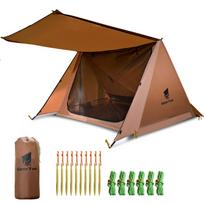 Outdoor 2-Person Dual-Layer Camping Tent Beach Garden Picnic Tent Portable Windproof Rainproof Sunshine-proof Tent Fishing Hiking Sunshine Shelter black