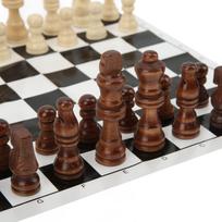 Folding Chess Board with 32 Pieces Chess Pieces Portable Funny Board Game Chess Sets for Holiday Party gray