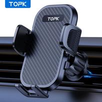 TOPK D42-G Car Phone Holder Mount, Upgraded Metal Hook Cell Phone Holder For Car Air Vent Compatible With All Phones For Air Vent gray