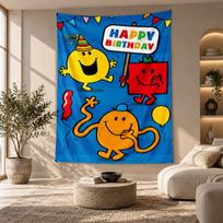 Decorative Tapestry,Mr. Men & Little Miss Printed Wall Art, Lightweight Wall Hanging For Bedroom Background 180cmx200cm