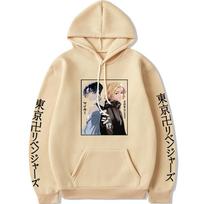 Autumn And Winter Swastika Avengers Tokyo Revengers Anime Long Sleeve Printed Sweatshirt L beige