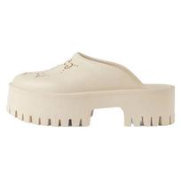 Gucci Moteriškos platforminės perforuotos G basutės 'Baltas guminis' (moterų dydžiai) Baltos guminės uždaros nosies šlepetės 663577 JFB00 9022 Size: 34.0 Package: 3 white
