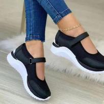 Moteriški laisvalaikio batai Storas padas Kvėpuojantis Velcro Atsitiktiniai Tinklelio Didelio dydžio Moteriški batai 38 juoda
