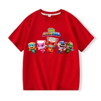 Talking Tom vaikiški marškinėliai vasarai medvilniniai vaikiški marškinėliai mieli animaciniai berniukų mergaičių viršūnės madingi kasdieniai kūdikių mažylių marškinėliai trumpomis rankovėmis 150 raudona