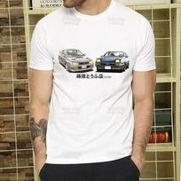 Initial D T Shirt Men Retro Washed Tops Tees Harajuku AE86 Drift Tshirt Hip Hop Male Fujiwara Tofu JDM Japanese T-shirts M beige