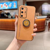 For Huawei P40 Pro Case Leather Shockproof Bumper Phone Case For Huawei P40 P 40 P40 Pro + Plus Magnetic Ring Holder Back Cover For P40 Pro Plus gray