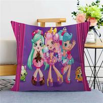 Cute S-Shopkins Office Cushion Pillowcase Car Cushion Cover45X45CM Lumbar Pillowcase Sofa Pillowcover 12x12Inch blue