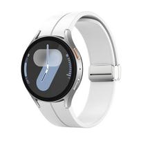 Originalus silikoninis dirželis Samsung Galaxy Watch 7 6 5 4 FE 44mm 40mm/5 pro 45mm magnetinei apyrankei watch6 Classic 43mm 47mm dirželis Watch 4 Classic 42mm sidabro baltos spalvos
