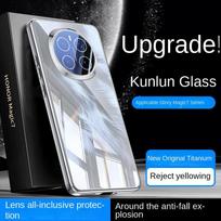 For Huawei Honor Magic 7 Pro Case Luxury Hard Tempered glass Feather Lens Protect Back Cover Case For Magic 7 7Pro Phone Shell Honor Magic7 pilka spalva