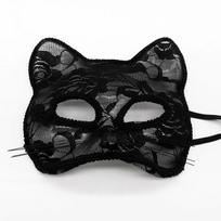 Sexy Lace Mask Women Cat Cosplay Supplies Dance Party Performance Masquerade Fox Mask Couple Animal Face Decor Eyes Accessories black