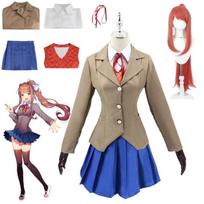 Anime Doki Doki Literatūros Klubas Monika Cosplay Kostiumai Sayori Yuri Natsuki Helovino Kostiumai Moterims Suknelė Vestido Drabužiai XL&Azumanga Daioh beige