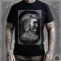 Dante Alighieri Portrait T-Shirt | The Divine Comedy Dante's Inferno Clothing | Classic Literature Tee 110 gray