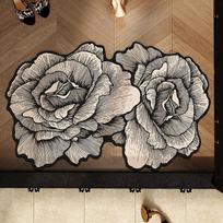 Light Luxury Diatomaceous Earth Non-Slip Bathroom Floor Mat - Water-Absorbent, Quick-Drying, and Easy Care. 40x60cm black