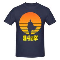 Hokuto No Ken You Wa Shock American Retro Tshirt Commuting Vibe Antipilling Cotton Tee 4XL orange