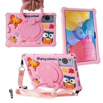 Cartoon Tablet Cover For Teclast M50 Mini 8.7 T50HD T50 HD 11 M40 SE Plus P20 HD P30 M40Plus Kids Silicone Rotation Stand Case Teclast M50 mini 8.7 rožinė