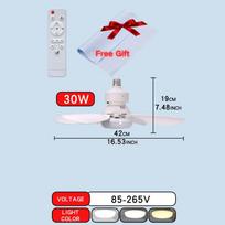 Xiaomi LED 40W Socket Ceiling Fan with Light, 20.5in Screw Ceiling Fans with Lights with Remote, for Bedroom/Garage/Kitchen Voltage  85-265V&6 white