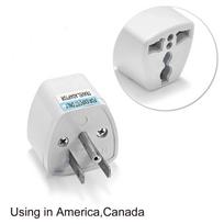 1PC Universal US UK AU To EU Plug USA To Euro Europe Travel Wall AC Power Charger Outlet Adapter Converter 2 Round Pin Socket Other&3P white