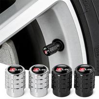 4Pc Car Metal Wheel Tire Air Valve Dust Caps Accessories With Logo For Audi Q5 Q4 A4 A6 A7 A5 A3 Q3 Q2 A1 A8 TT S1 S3 Q7 SQ5 S4 BLACK