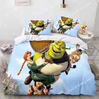 Monster Shreks 3D Printed Duvet Case Pillowcase Bedding Set Twin Full Queen King Size for Kids Bedroom EU Single 135*200cm/53x79in 3pcs brown