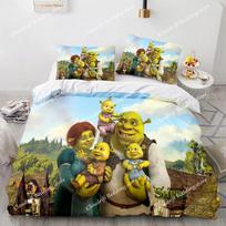 Monster Shreks 3D Printed Duvet Case Pillowcase Bedding Set Twin Full Queen King Size for Kids Bedroom EU Single 135*200cm/53x79in 3pcs brown