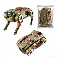 Deformable Robot Dog Fidget Spinner 360 Rotating Mechanical Transforming Stress Relief Adult Sensory Toys Kids Birthday Gifts beige