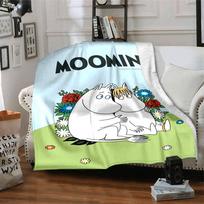 Moomin Theme Printed Blanket - Perfect for Couch, Bed, Travel & Outdoor Use | Machine Washable, Cozy & Durable. 130cmx150cm
