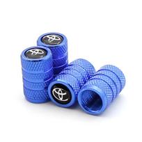 Car Valve Cap Decorative Dustproof Tire Valve Stem VXCGFD5 Caps For Toyota RAV4 Corolla Camry Frontier Supra C-HR Hilux Tacoma Prado blue