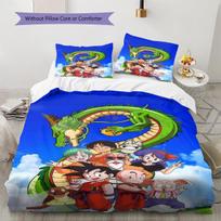 Dragon Ball Son Goku Comfortable Soft Duvet Cover, Children Bedding Set Gift,Multiple Sizes-HE39 140*200cm/55x79in Single/Twin 3pcs
