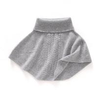 Moterų kašmyro megzta kaklo mova ir dirbtinio kailio apykaklės skara - Šiltas rudens/žiemos aksesuaras Under 60cm gray