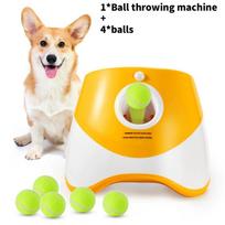 Pet Automatic Ball Launcher With Light Control For Outdoor Dog Play And Exercise Orange beige