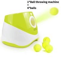 Pet Automatic Ball Launcher With Light Control For Outdoor Dog Play And Exercise Yellow Green