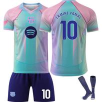 Paaugliams Vaikams Suaugusiems Individualus Vardas Futbolo Apranga 2025-26 Barça Rožinė #10 LAMINE YAMAL Sportinio Treniruočių Džersio Rinkinys su Kojinėmis 3XL