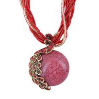 Povas karoliai Gift zricon Opal Bohemian Inkrustuotas pakabukas raudona