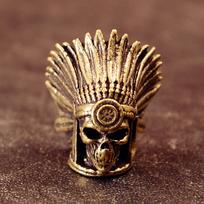 Giminės vadas Kaukolės galva Žalvariniai Peilio karoliukai EDC Lauko „pasidaryk pats“ Paracord pintos apyrankės Pakabukai Virvelės Raktų pakabukai Pendants Kabinami Aksesuarai brass balta